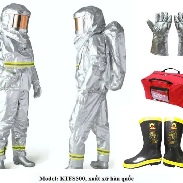 Bộ Quần Áo Chống Cháy Chịu Nhiệt 500 Độ C Tráng Bạc Của Hàn Quốc