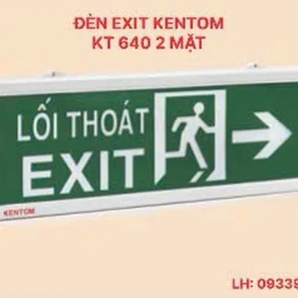 Đèn Exit KT 640 Kentom Dạng Hộp 2 Mặt