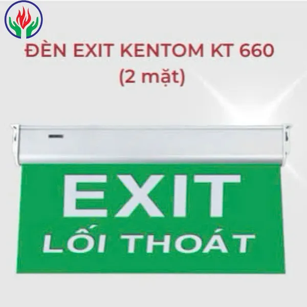Đèn Exit KT 660 Kentom Dạng Mica 2 Mặt