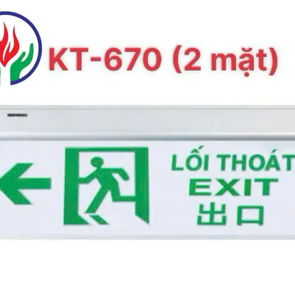Đèn Exit KT 670 Kentom Dạng Mica 2 Mặt