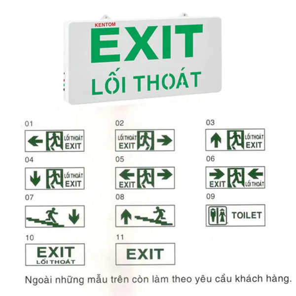Đèn Exit KT 710 Kentom Dạng Hộp 1 Mặt