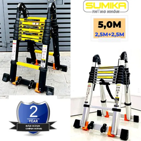 Thang Nhôm Rút Xếp Chữ A SUMIKA SK500D