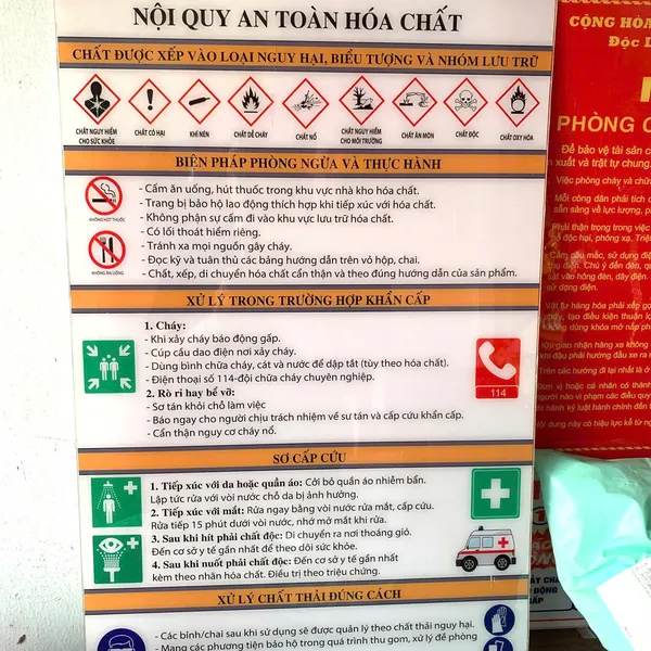 Bảng Nội Quy An Toàn Hóa Chất Mica