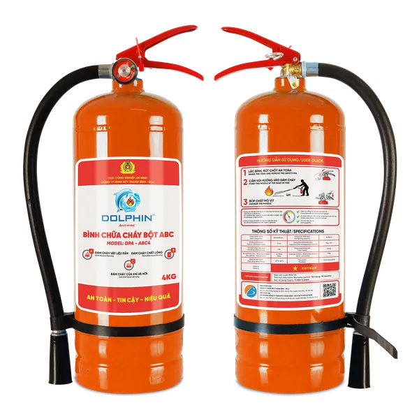 Bình Chữa Cháy Bột ABC 4Kg Dolphin