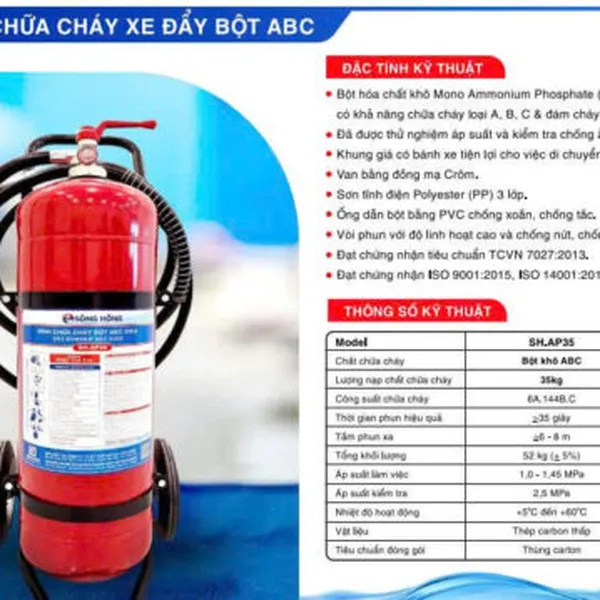 Bình Chữa Cháy Xe Đẩy Bột ABC Sông Hồng 35Kg SH.AP35