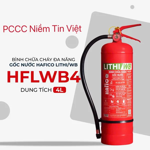 Bình Chữa Cháy Đa Năng Gốc Nước 4Lít Hafico LITHI/WB HFLWB4
