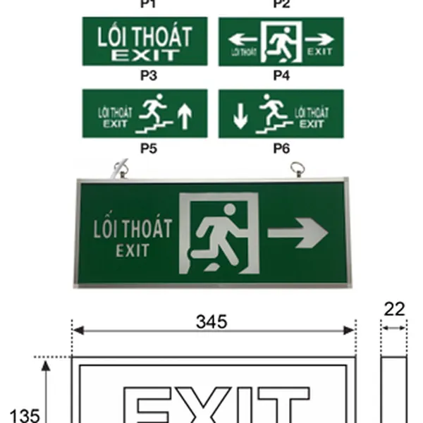 Đèn Exit Thoát Hiểm Lilang XF-BLZD-2LREI 3WA