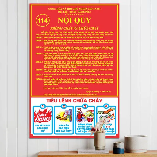 Nội Quy Tiêu Lệnh Mica 2 Trong 1 (30x50)