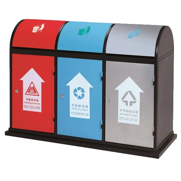 Thùng Rác Công Cộng Ngoài Trời 3 Ngăn A58-O