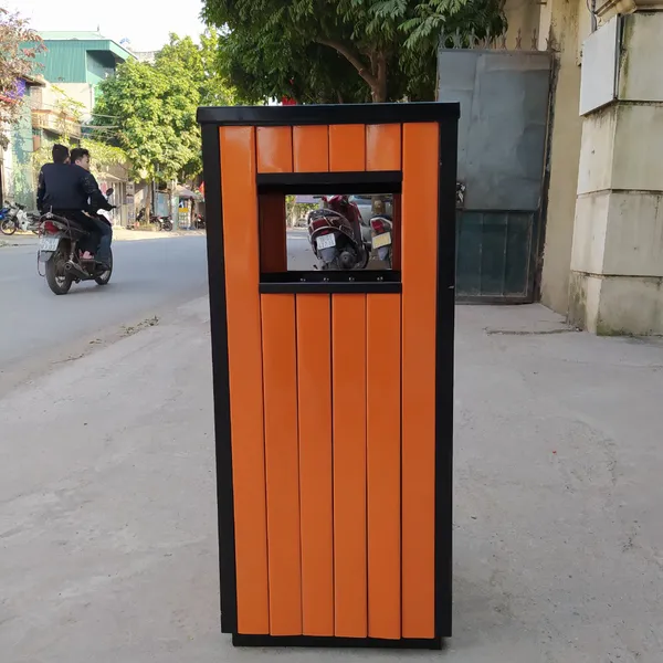 Thùng Rác Công Cộng Ngoài Trời A78-N Màu Cam
