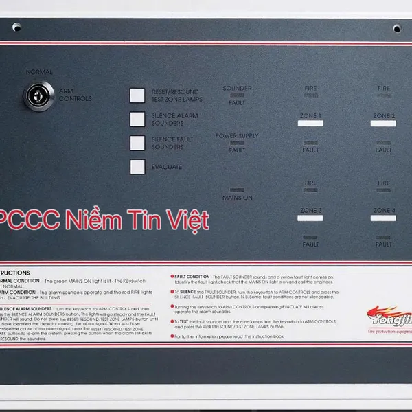 Trung Tâm Báo Cháy Yong Jin 2 Kênh YJ-802 Bao Gồm Acquy