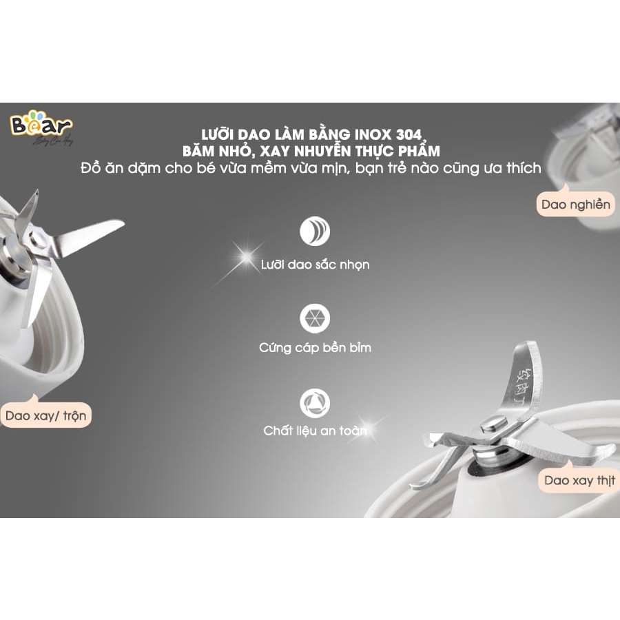 Máy xay 3 Cối Ăn Dặm Bear LLJ C04J1