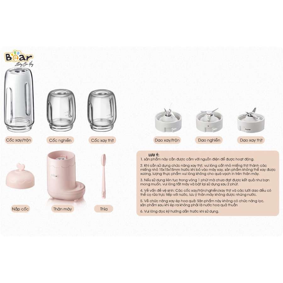 Máy xay 3 Cối Ăn Dặm Bear LLJ C04J1