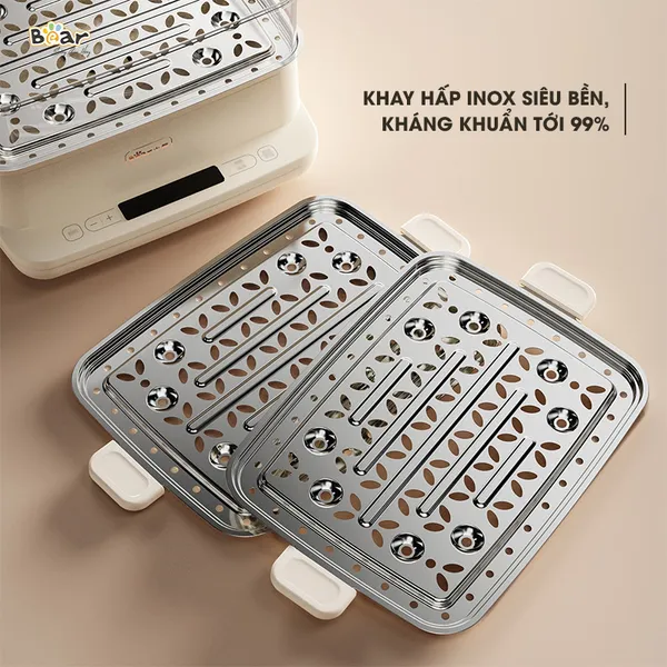 Nồi hấp điện đa năng 3 tầng Bear DZG-CA2G2