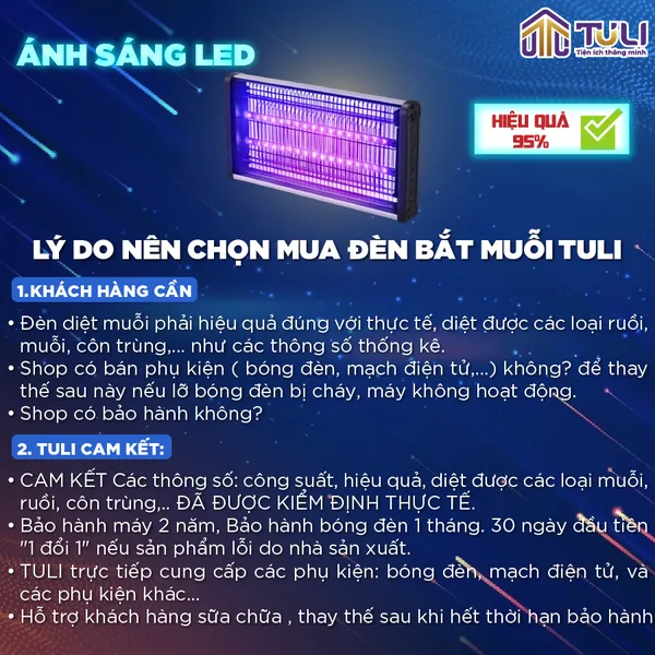 Đèn bắt muỗi TULI TL012 12W