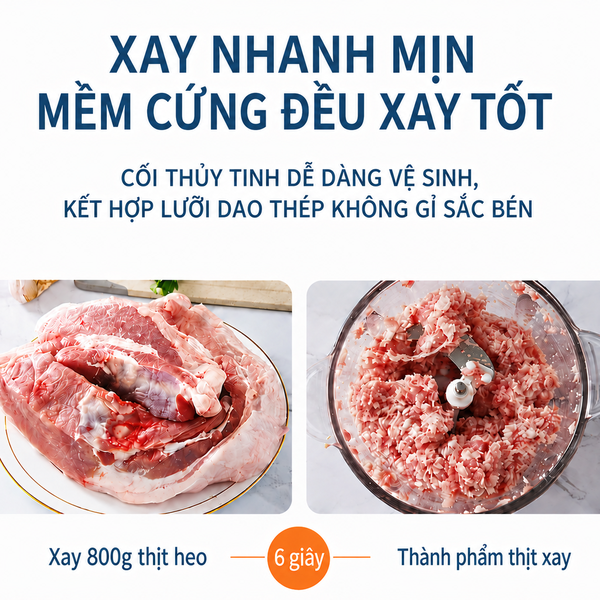 Máy xay thịt TULI TL-MXT2LR - dung tích 2L, kèm lưỡi đánh ruốc