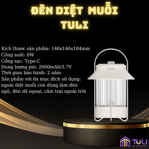 Đèn bắt muỗi cắm trại TULI Q45