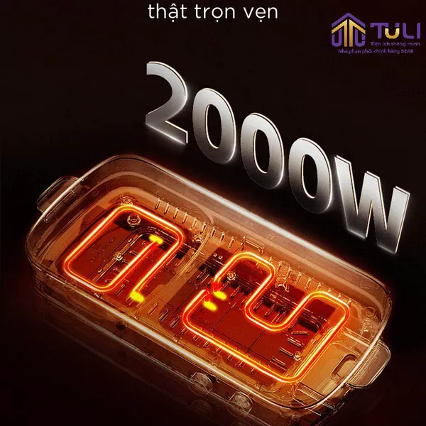Nồi điện nấu lẩu và nướng 2 ngăn Bear DKL-E20V1