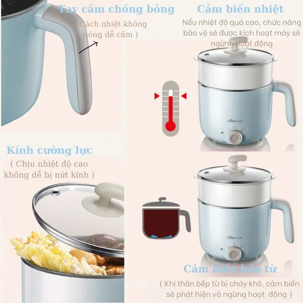 Nồi điện đa năng 1.2L Bear DRG-C12R5