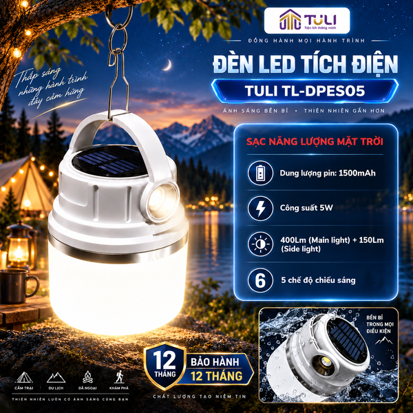 Đèn treo cắm trại TULI TL-DPEB05 - 4 chế độ sáng