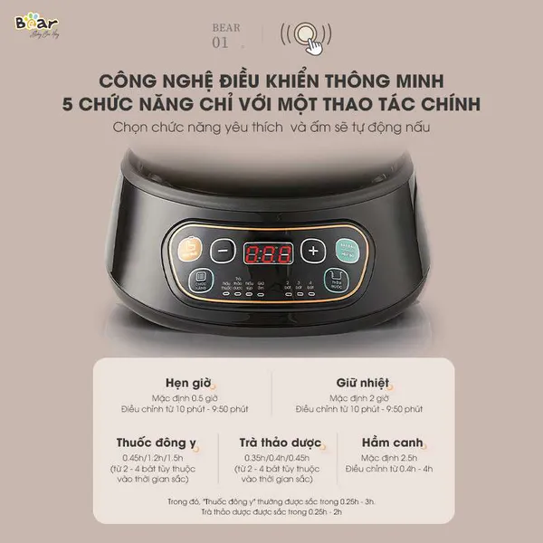 Ấm sắc thuốc Bear SB-AST35 (JYH-B40Q1)