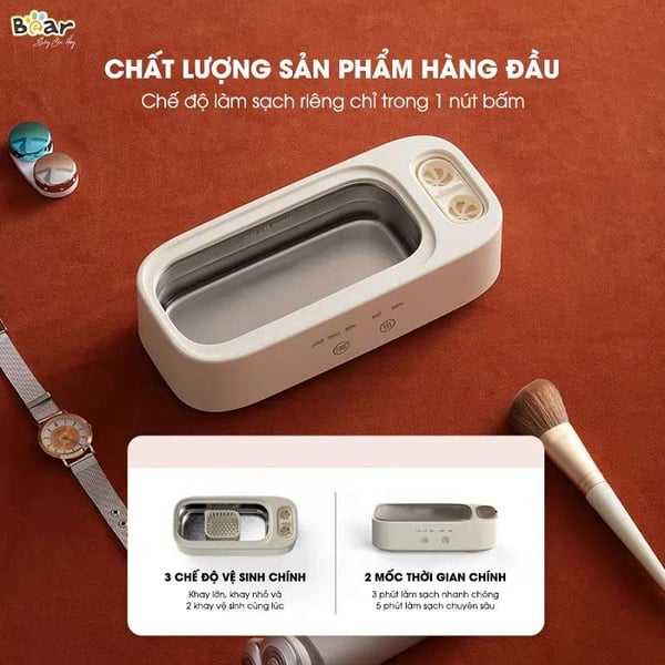 Máy rung làm sạch trang sức bằng sóng âm Bear SB-MR038 (QXQ-B25K1)