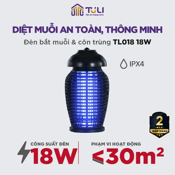 Đèn bắt muỗi TULI TL018 18W