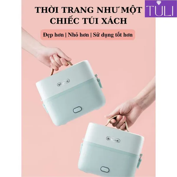 Hộp cơm điện cầm tay mini đa năng giữ nhiệt 2 tầng Bear DFH-B12E1