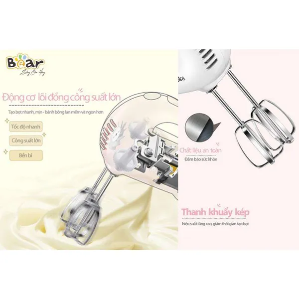 Máy đánh trứng cầm tay Bear A01G1