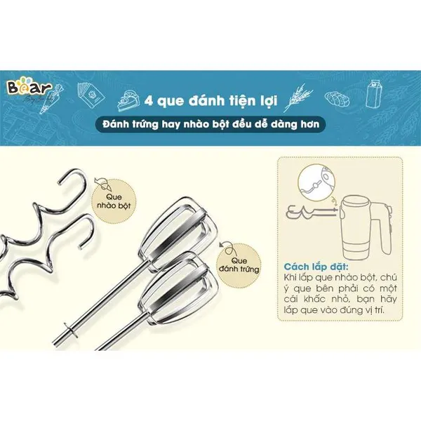 Máy đánh trứng cầm tay Bear B02L1