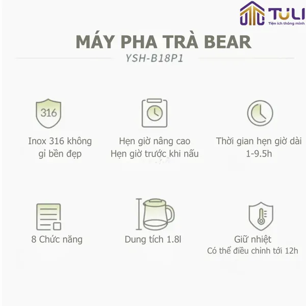 Máy pha trà Bear B18P1