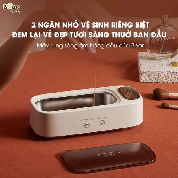 Máy rung làm sạch trang sức bằng sóng âm Bear SB-MR038 (QXQ-B25K1)