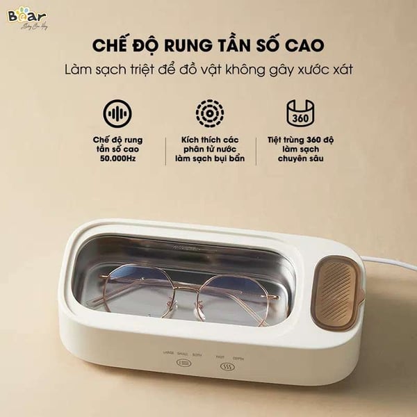 Máy rung làm sạch trang sức bằng sóng âm Bear SB-MR038 (QXQ-B25K1)