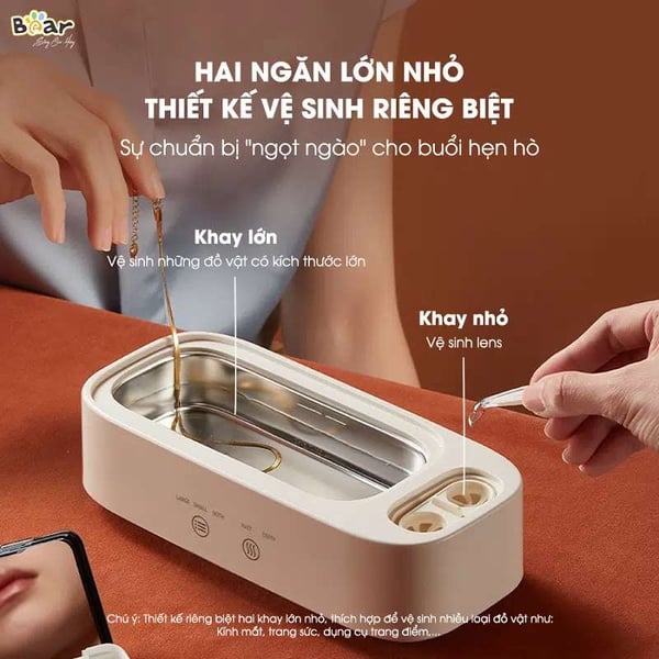 Máy rung làm sạch trang sức bằng sóng âm Bear SB-MR038 (QXQ-B25K1)