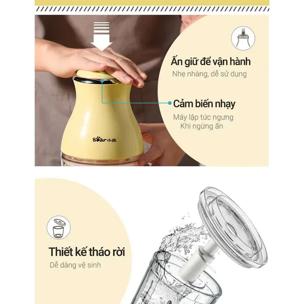 Máy xay thực phẩm ăn dặm đa năng Bear QSJ-B02R1
