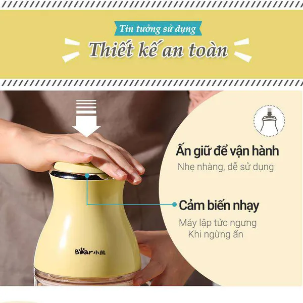 Máy xay thực phẩm ăn dặm đa năng Bear QSJ-B02R1