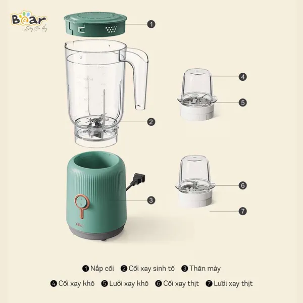 Máy xay 3 in 1 đa năng Bear LLJ-C10P1 (BL-B10V2)