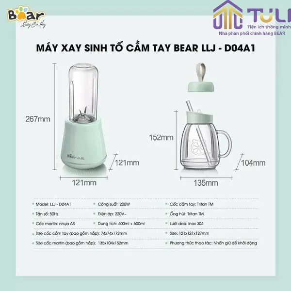 Máy xay sinh tố mini Bear LLJ-D04A1