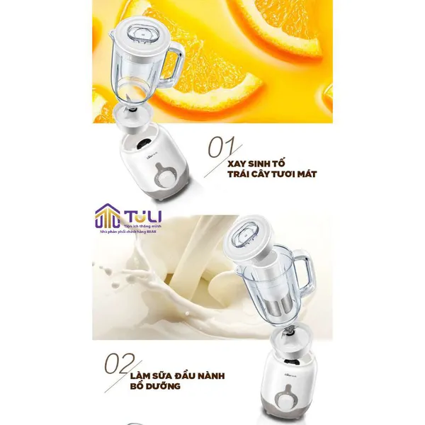 Máy xay sinh tố 3 in1 đa năng 1.2L Bear LLJ B12K1