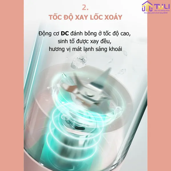 Máy xay sinh tố cầm tay BEAR LLJ E03F1 / E03L5 - 6 lưỡi xay được đá