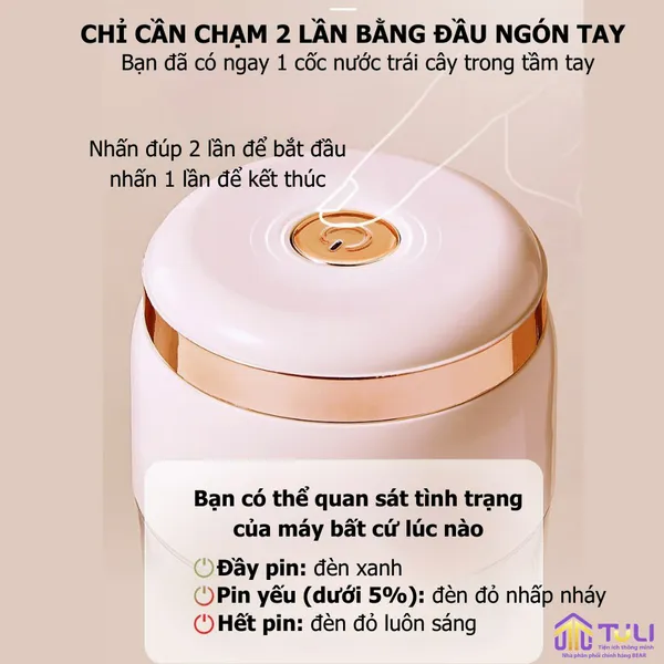 Máy xay sinh tố cầm tay BEAR LLJ E03F1 / E03L5 - 6 lưỡi xay được đá