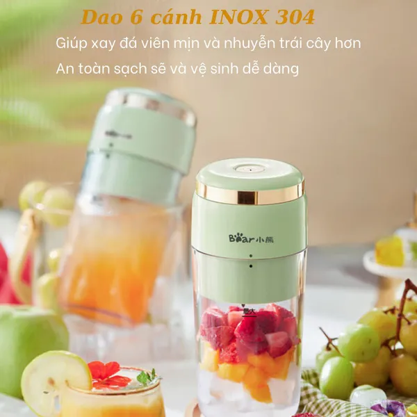 Máy xay sinh tố cầm tay BEAR LLJ E03F1 / E03L5 - 6 lưỡi xay được đá