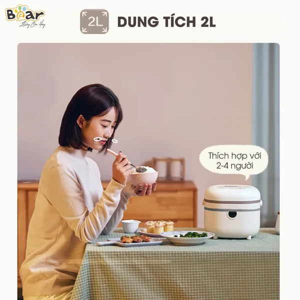 Nồi cơm điện thông minh 2L Bear B20A1