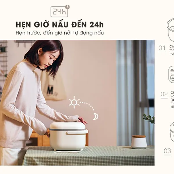 Nồi cơm điện thông minh 2L Bear B20A1