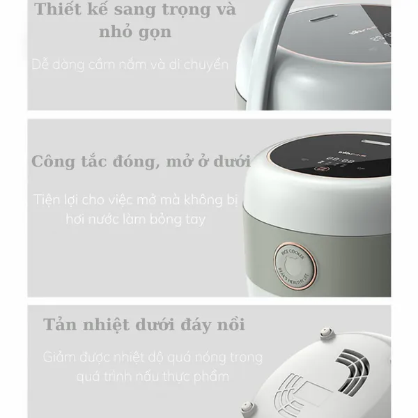 Nồi cơm điện thông minh 1.6L Bear B16C1