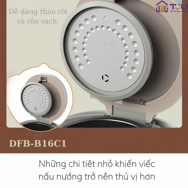 Nồi cơm điện thông minh 1.6L Bear B16C1