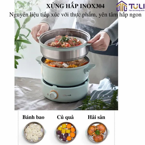 Nồi Lẩu Điện Đa Năng Bear DHG-B25B2 (Kèm chảo)