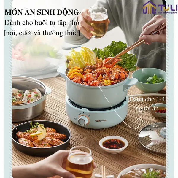 Nồi Lẩu Điện Đa Năng Bear DHG-B25B2 (Kèm chảo)