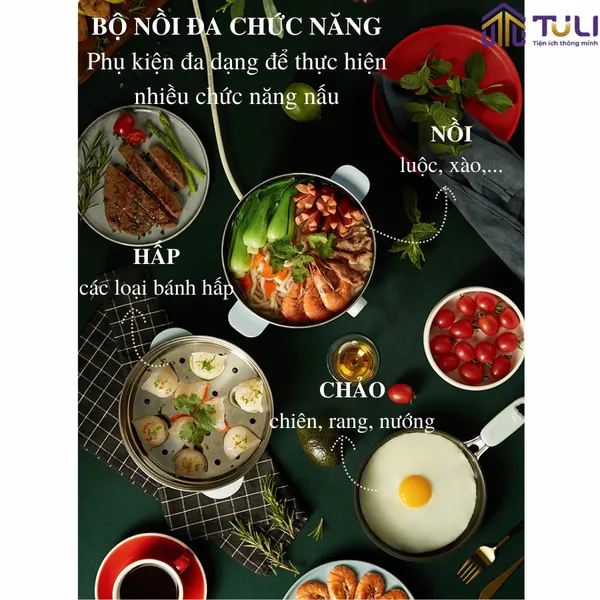 Nồi Lẩu Điện Đa Năng Bear DHG-B25B2 (Kèm chảo)