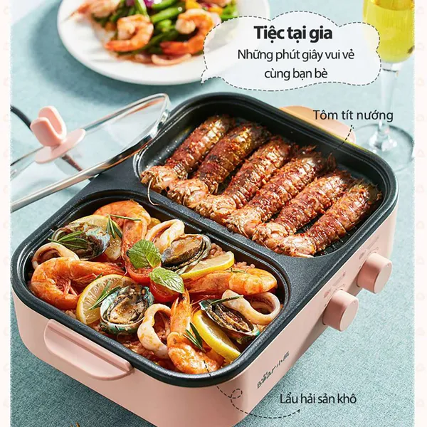 Nồi điện nấu lẩu và nướng 2 ngăn Bear DKL-C12D1